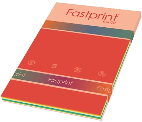 Kopieerpapier Fastprint A4 80gr 10kleuren x25vel 250vel