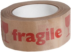 Waarschuwingstape IEZZY 50mmx50m 80% gerecycled papier bruin rood