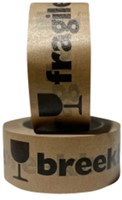 Waarschuwingstape IEZZY 50mmx50m 80% gerecycled papier bruin zwart-2