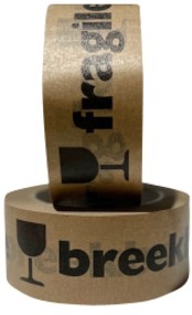 Waarschuwingstape IEZZY 50mmx50m 80% gerecycled papier bruin zwart-2
