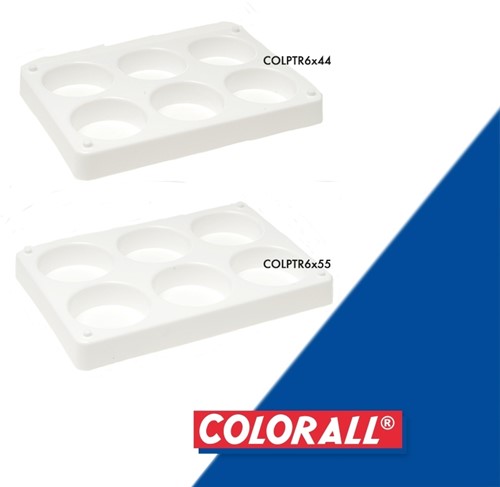 Stevig wit palet geschikt voor 6 Colorall verfblokken 44/55mm