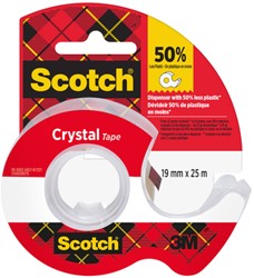 Plakband Scotch Crystal 600 19mmx25m transparant + handdispenser
