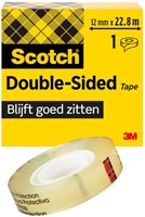 Plakband Scotch 665 12mmx22.8m dubbelzijdig
