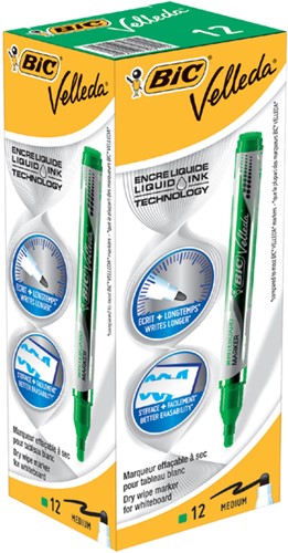 Whiteboardmarker Bic Velleda liquid rond medium groen-3