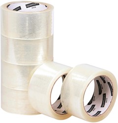 Verpakkingstape Quantore 50mmx60m PP transparant 6 rollen