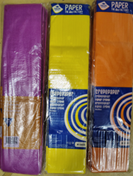 3-Pack Haza 3 x 10 vouw crepepapier Paars - Geel - Oranje