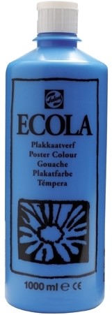 Ecola Talens plakkaatverf - fles 1000ml lichtblauw (cyaan) 501