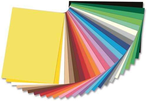 Gekleurd tekenpapier 130gr. / 50x70cm. / per vel / Wit - 000